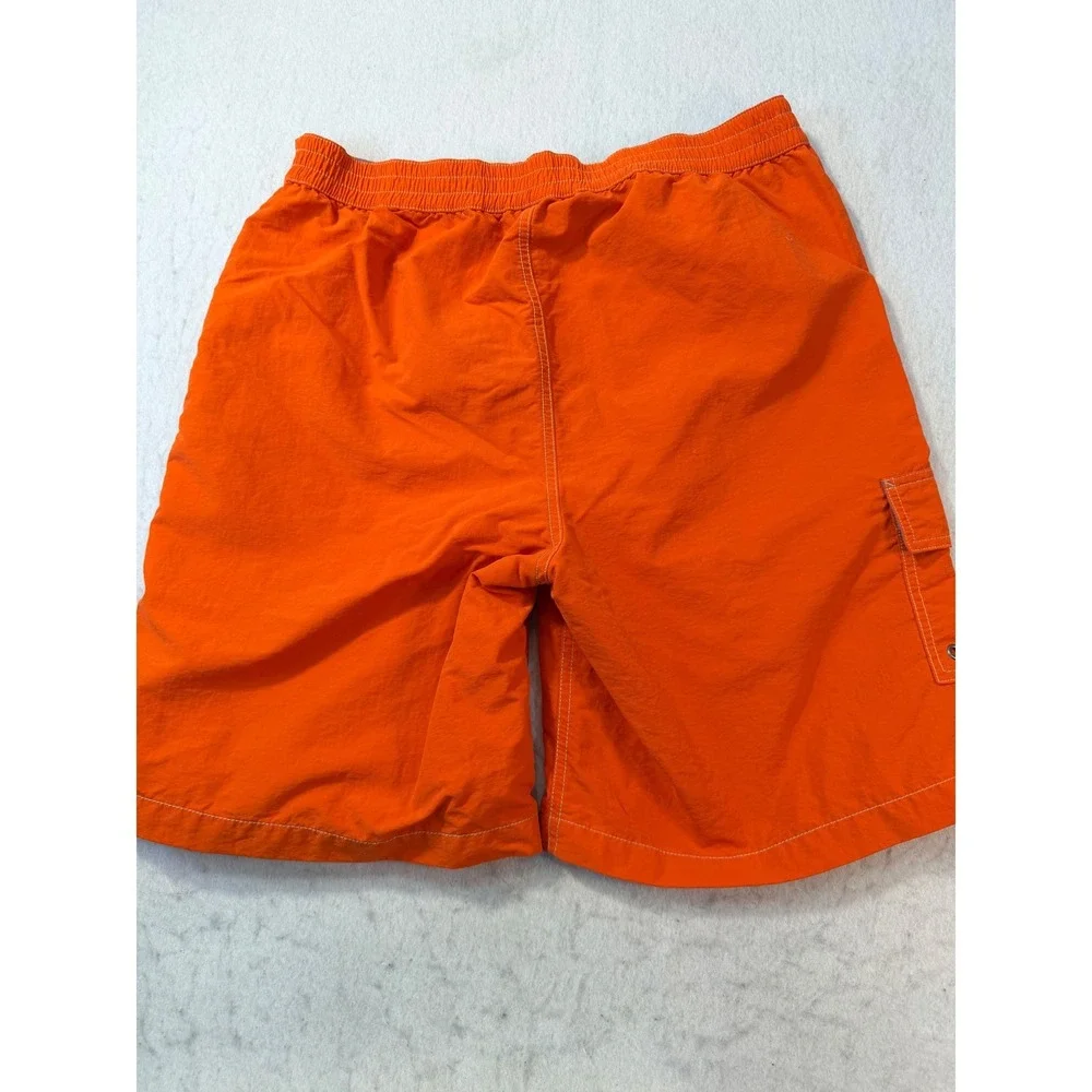 Polo Ralph Lauren Mens Orange Board Shorts Swim Trunks Cargo Pocket Size 34